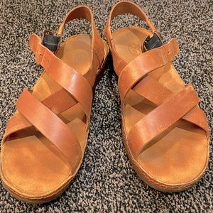 Chaco Wayfarer Leather Sandals-Rust